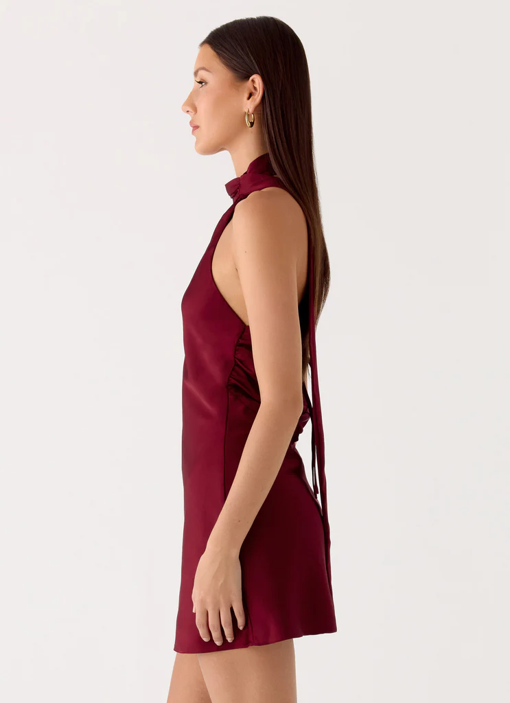Robe Mini Écharpe Keena - Bordeaux