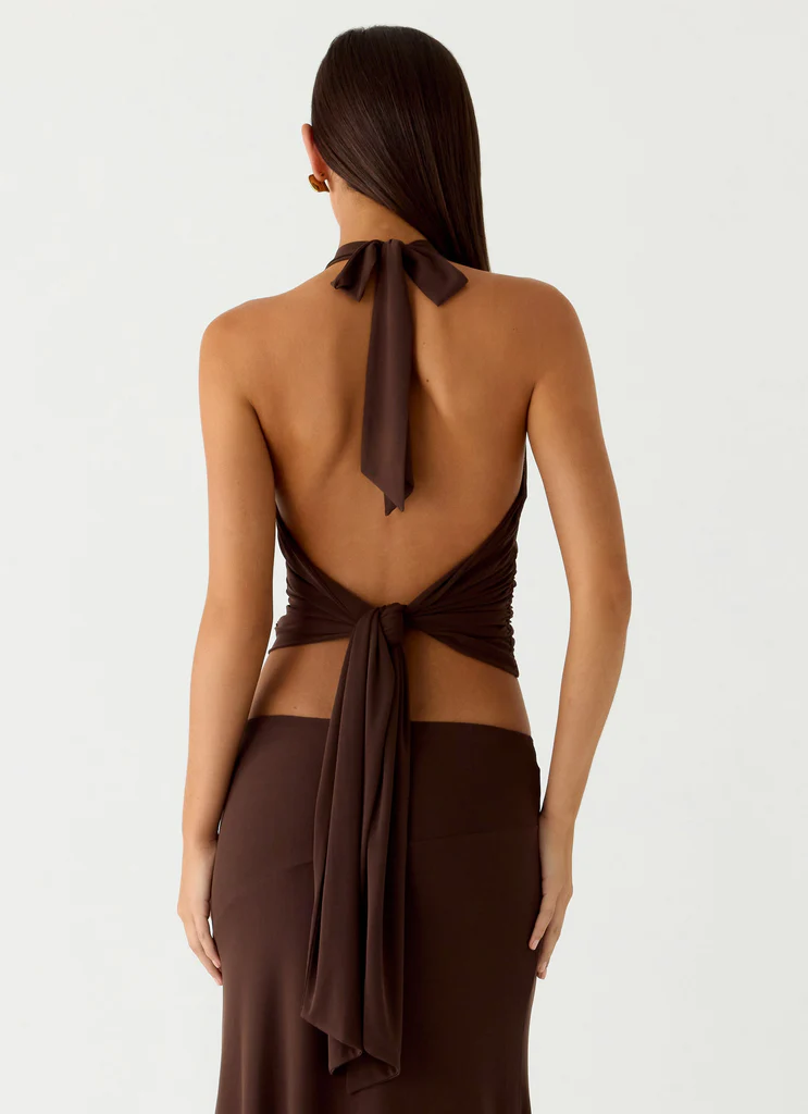 Haut à collier Kerrie - Chocolat