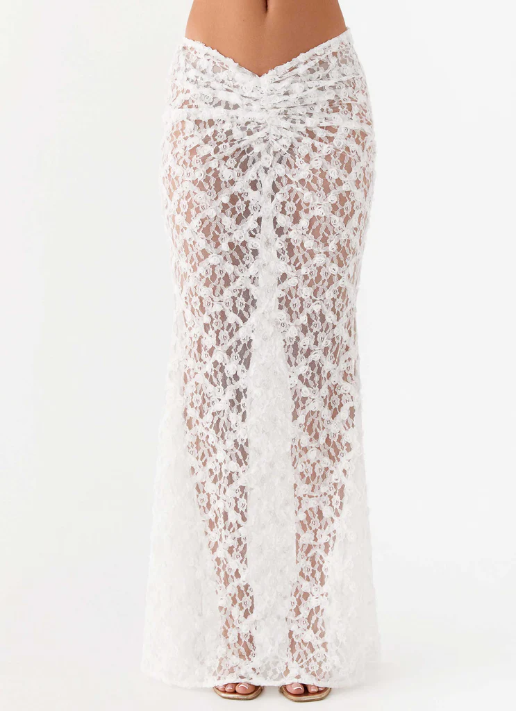 Jupe Maxi Botanical Dream - Blanc