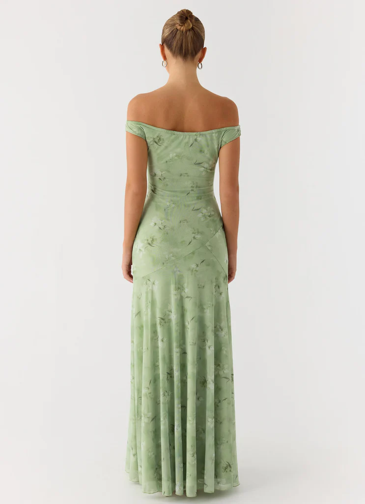 Robe maxi Wasting Time - Lime floué