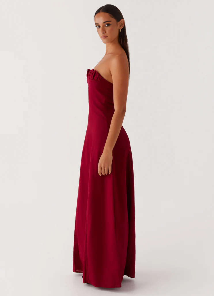 Robe maxi en lin Tayla - Rouge