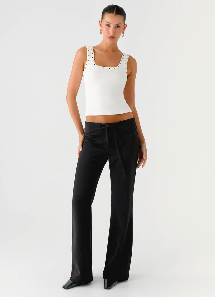 Pantalon Houston à lien devant - Noir