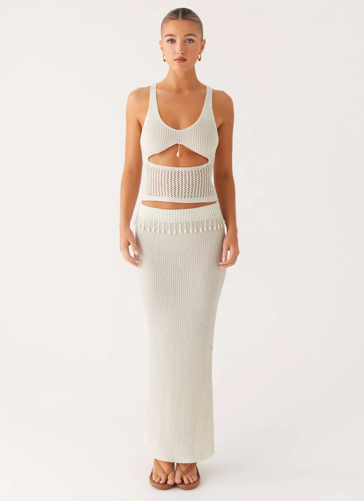 Basilia Top en Tricot - Blanc Crème