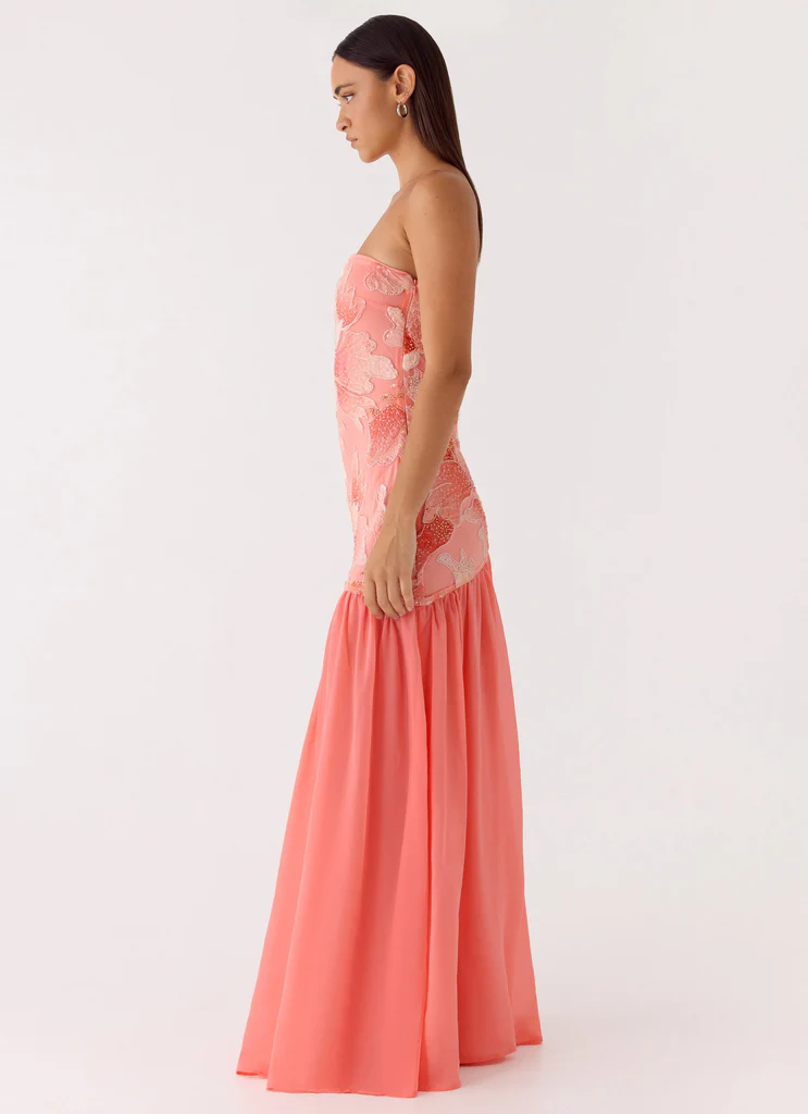 Robe maxi Allana à perles - Papaye