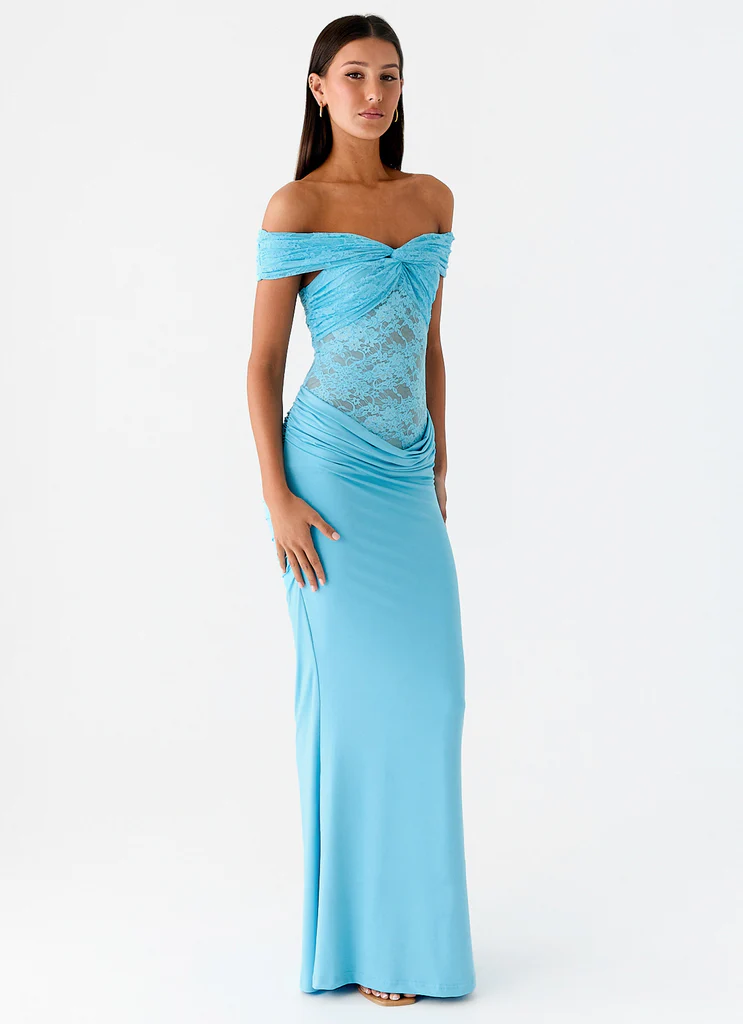 Robe maxi Either Way - Bleu turquoise