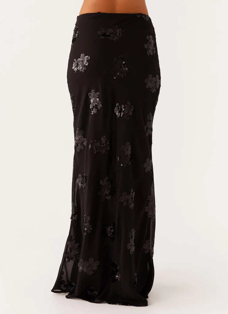 Jupe maxi paillettes Only Girl - Noir