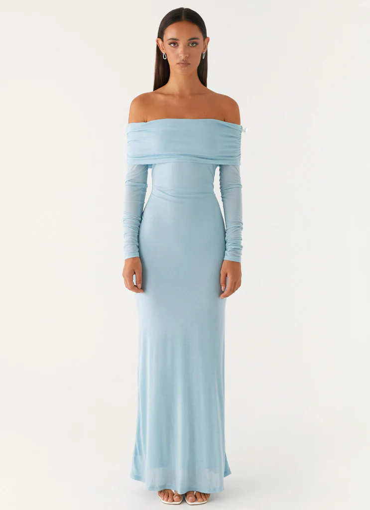 Robe maxi à manches longues Cocoa - Bleu