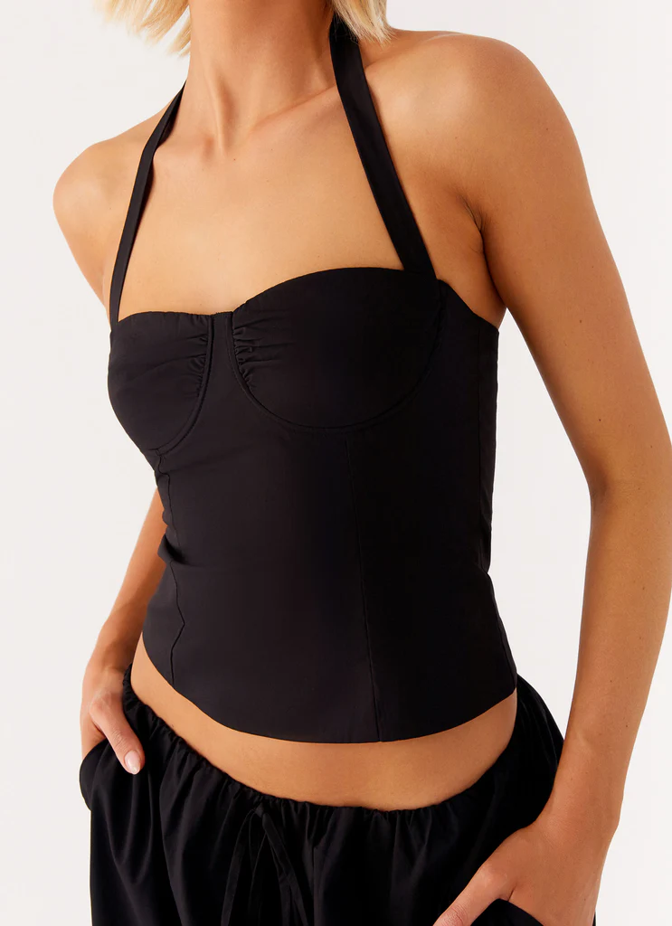 Haut bustier à bretelles Cheryl - Noir
