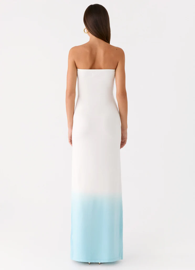 Robe maxi tricot douce et discrète - Bleu ombre