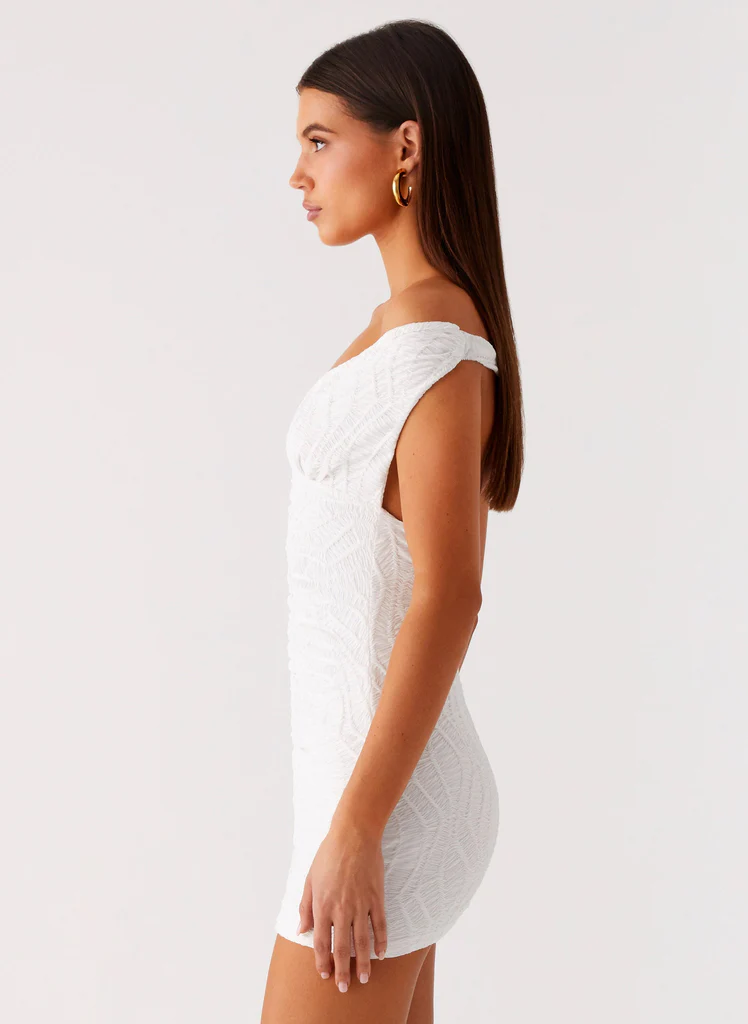 Robe Mini Épaule Découverte Takoda - Blanc