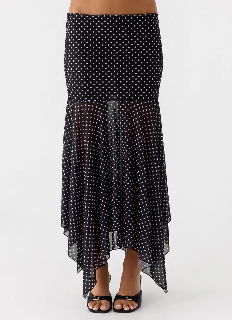 Jupe Maxi Buffy - Noir à pois