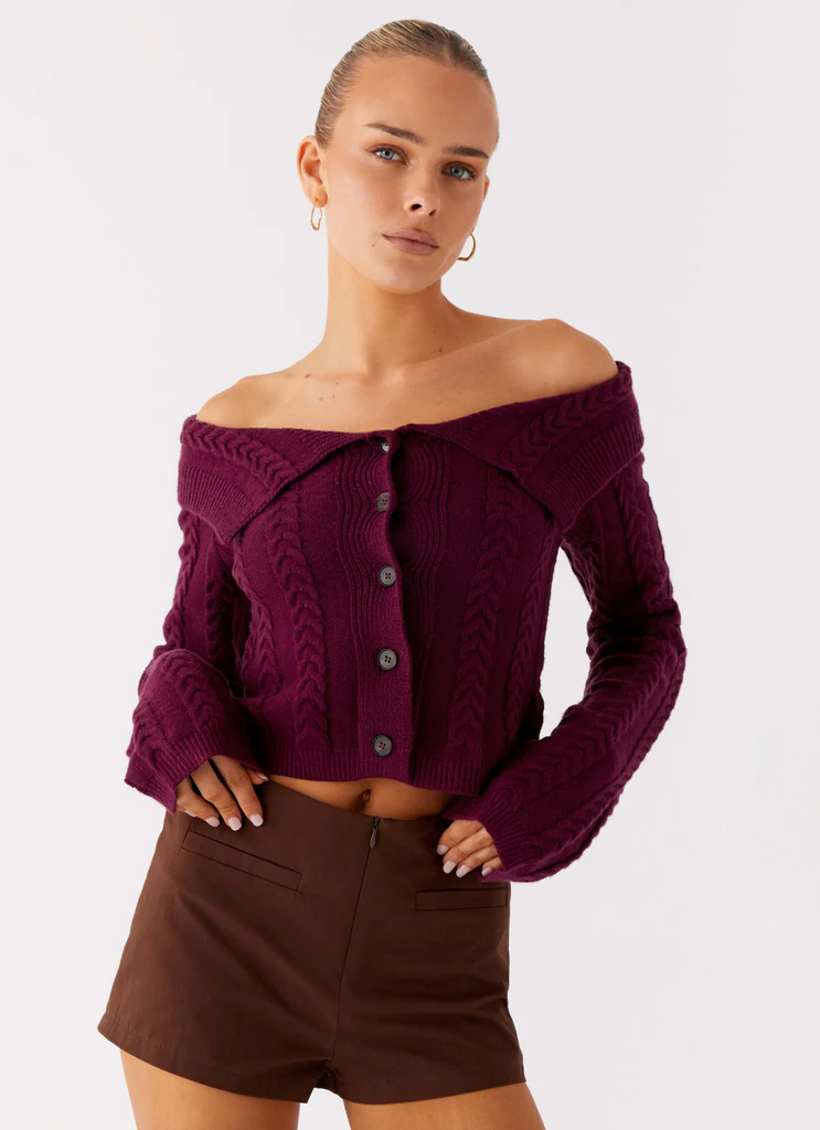 All Hours Cable Knit - Prune