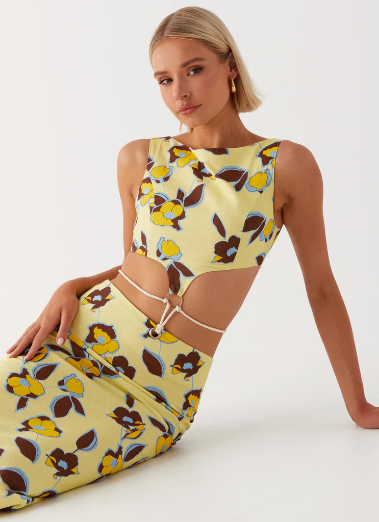 Robe maxi Taryn à découpes - Primrose