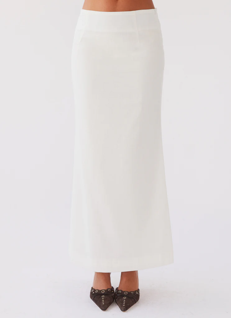Jupe midi en lin Born For Bordeaux - Blanc