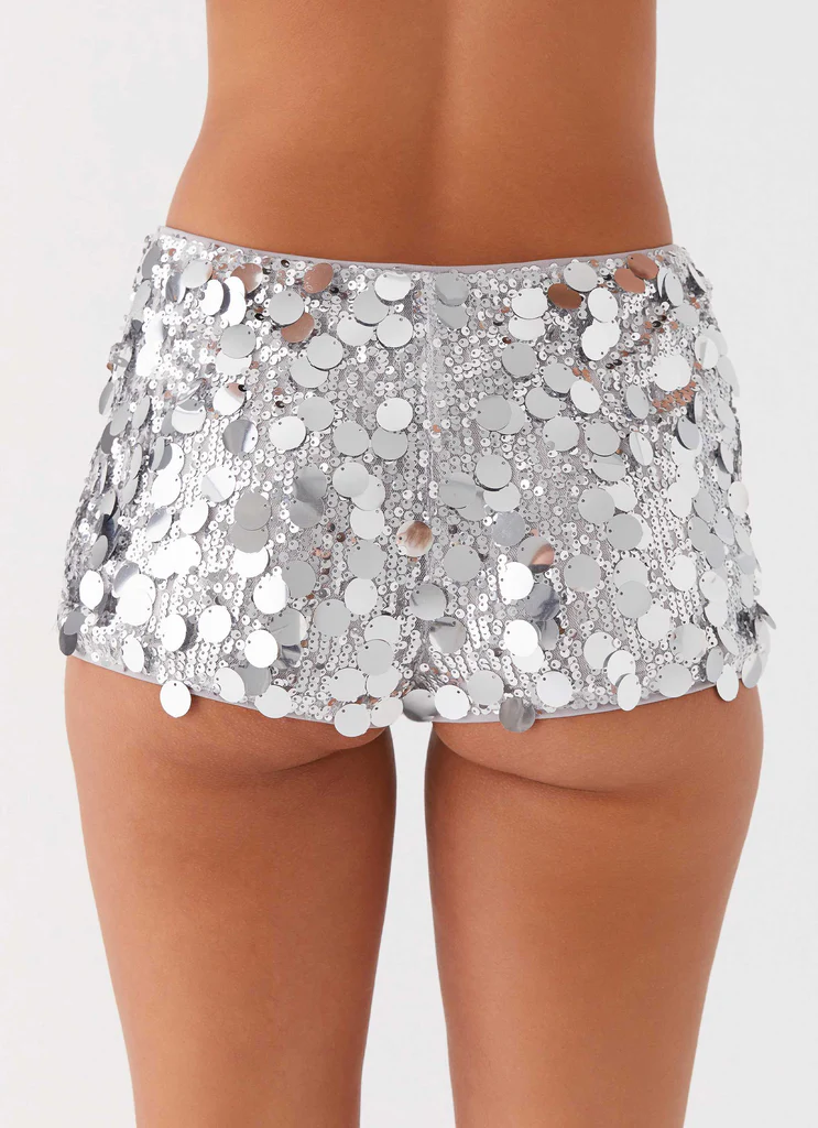 Shorts mini à paillettes Try Me – Argent Shorts mini à paillettes Try Me - Argent