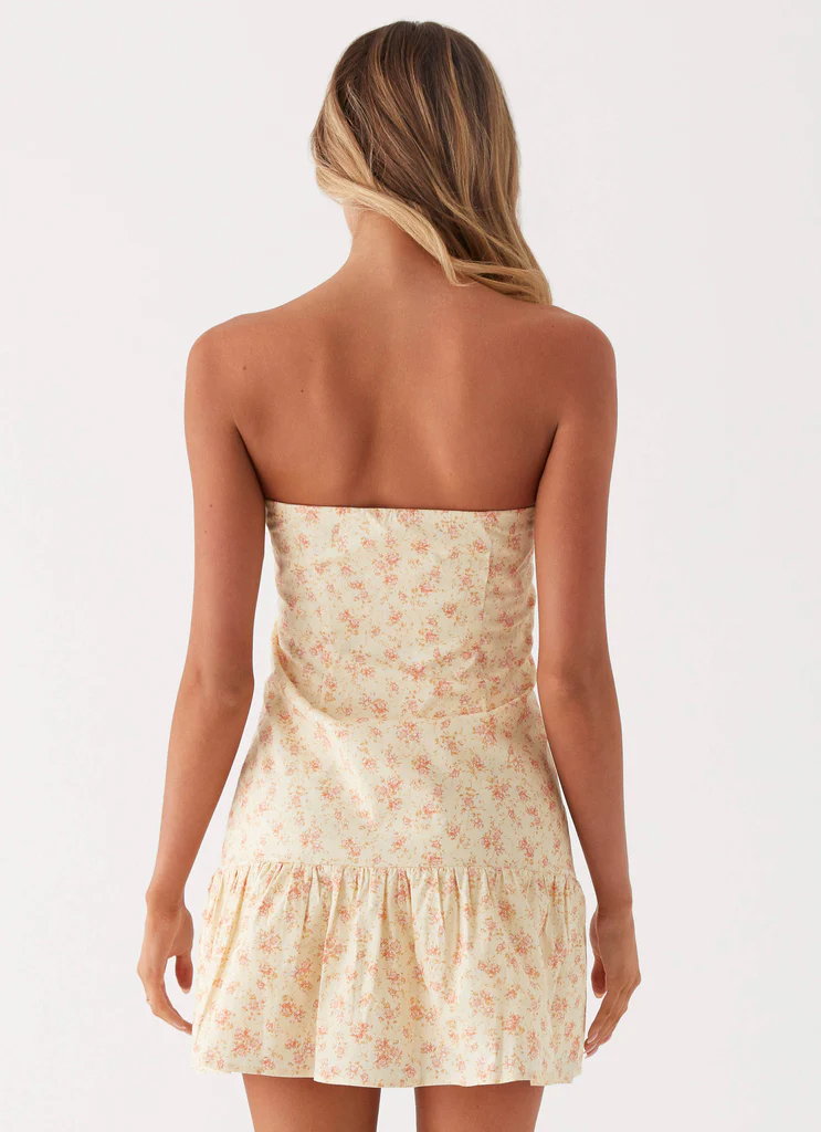 Robe Mini Bustier Bloomsbury - Fleurs Ditsy Jaune