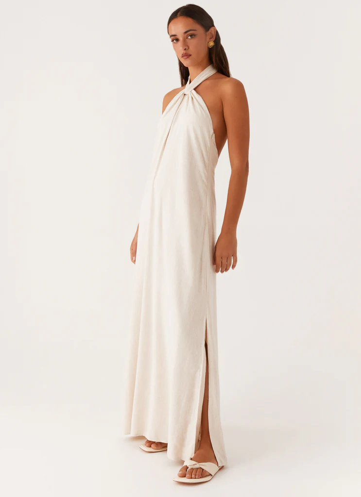 Robe maxi en lin Golden Child - Oatmeal