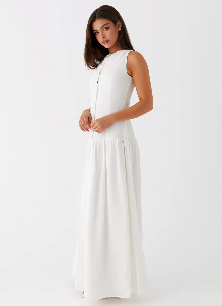 Robe Maxi en Lin Meggie - Blanc