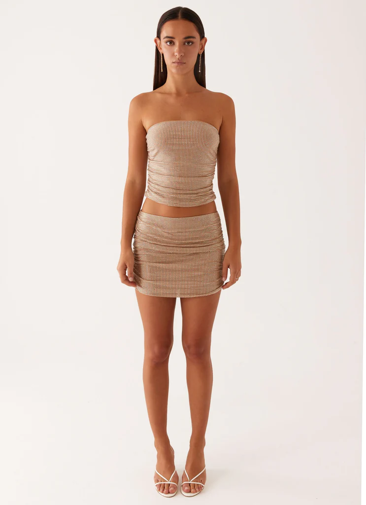 Mini-jupe Strass Brightside - Argent