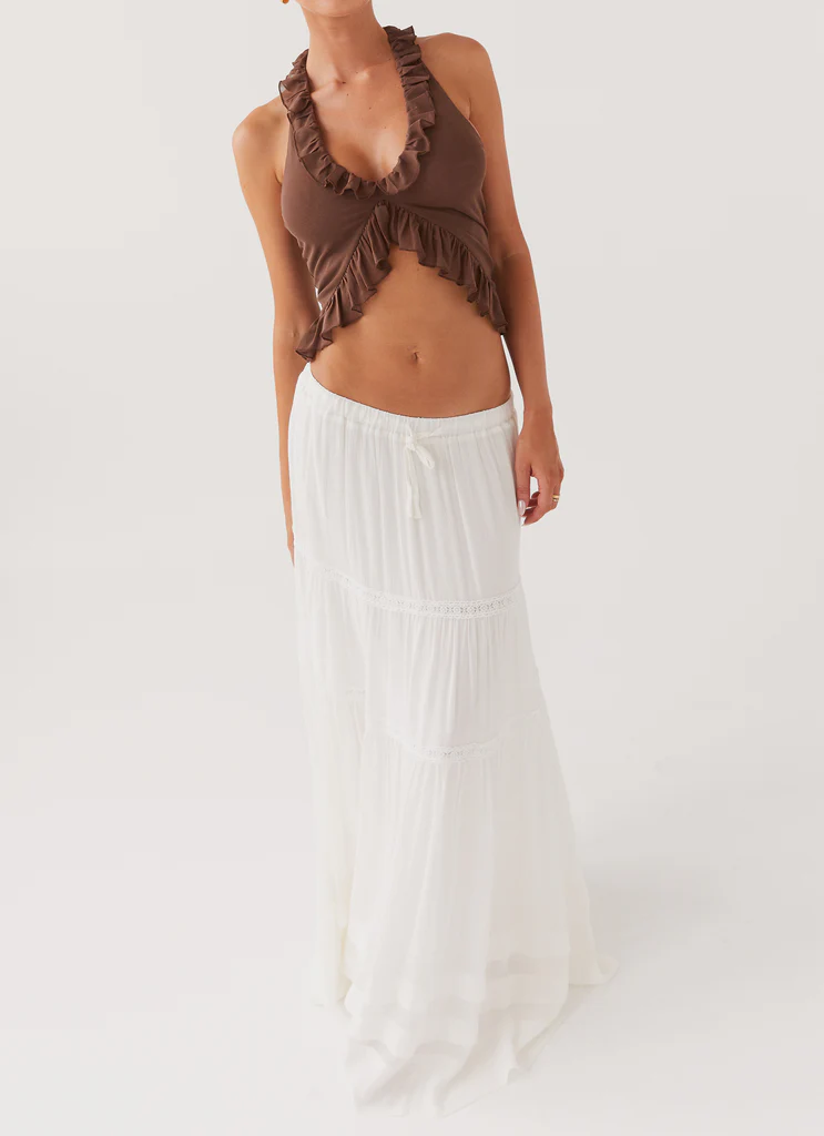 Jupe maxi en strate Moonstone - Blanc