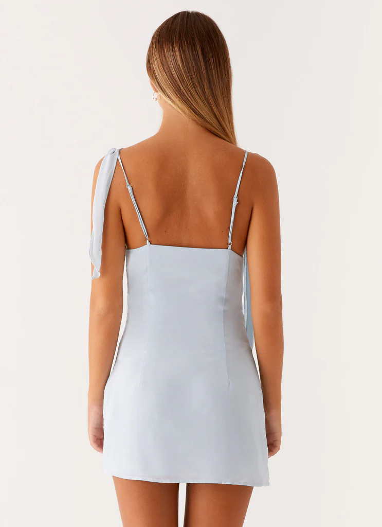 Robe Mini à Perles Lily - Bleu Pastel