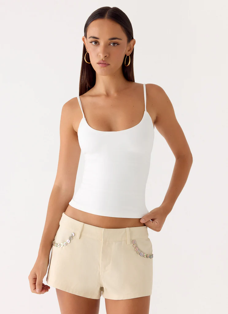 Shorts à boutons Emenique - Ivoire