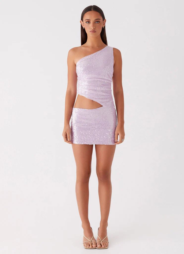 Robe Mini à Strass Alannah - Lilas