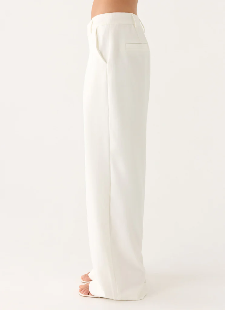 Pantalon Sora à taille basse - Blanc