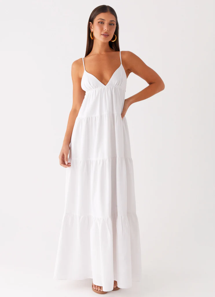 Robe maxi en lin Lotty - Blanc