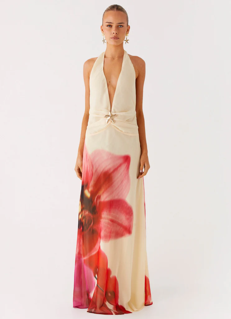 Robe Maxi Belivia - Fleurs jaunes