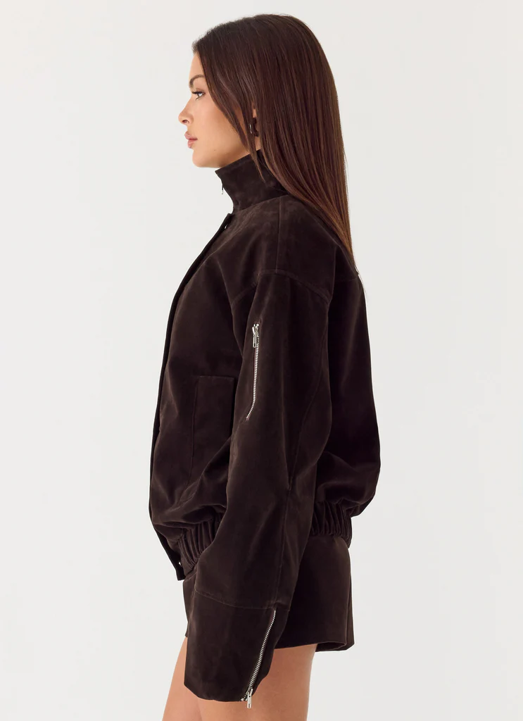 Veste en simili cuir Marlow - Chocolat