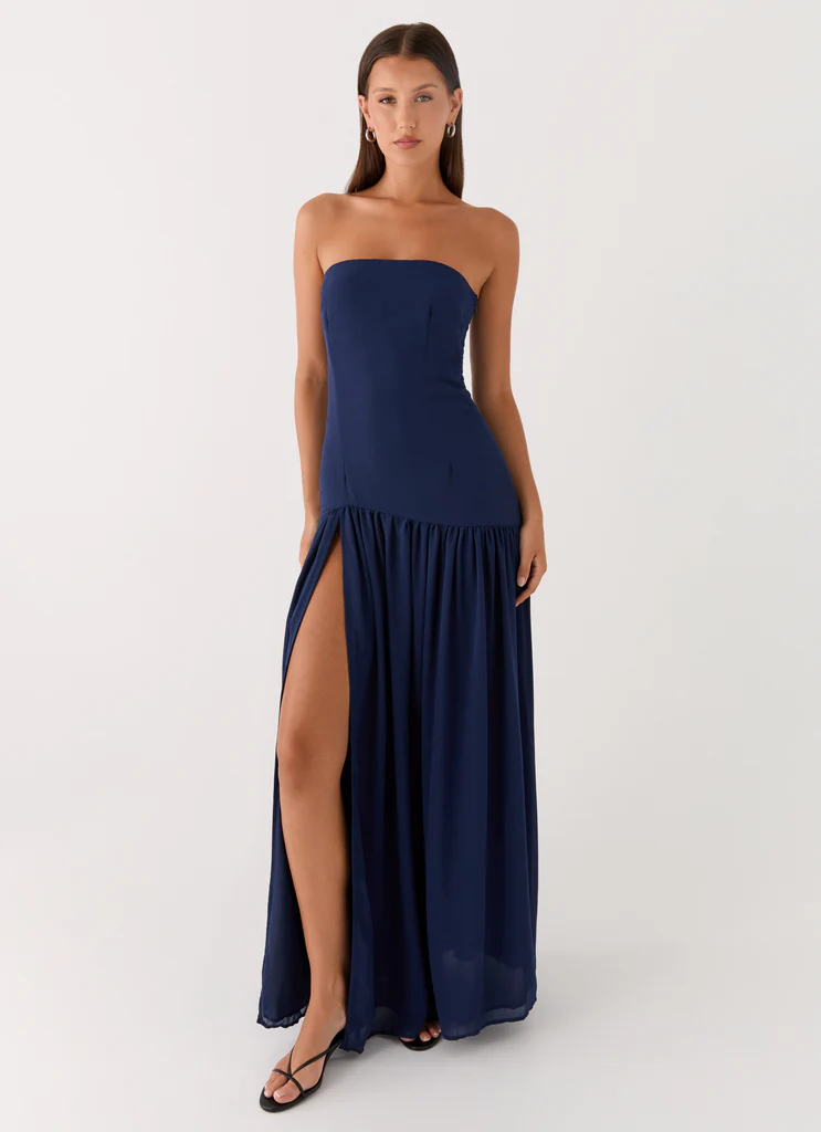 Robe Maxi Sans bretelles Eden - Bleu marine