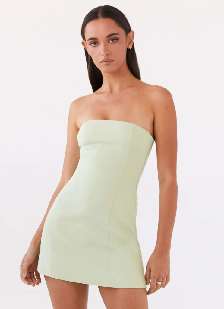 Robe Mini Sans bretelles Ayanna - Vert Zest