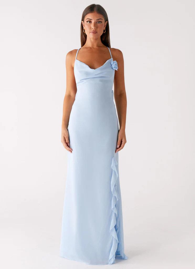 Robe Maxi de Première Classe – Bleu Robe Maxi de Première Classe - Bleu