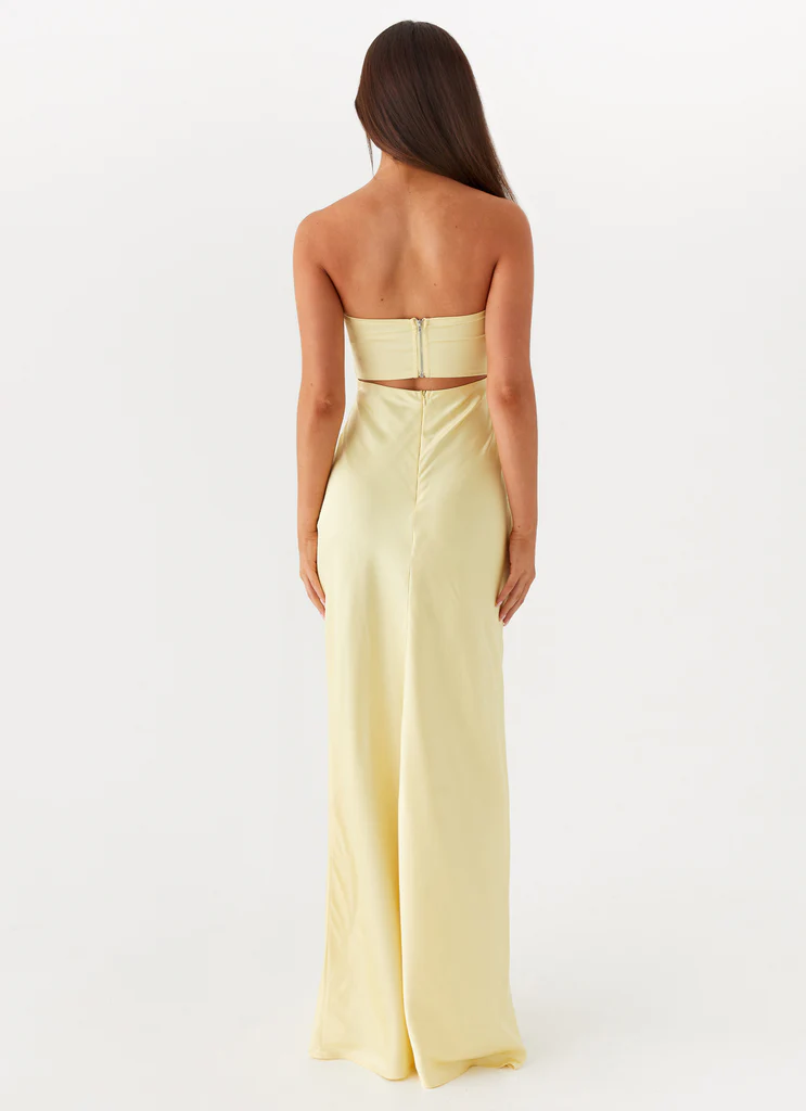 Robe maxi sans bretelles Tianna - Jaune