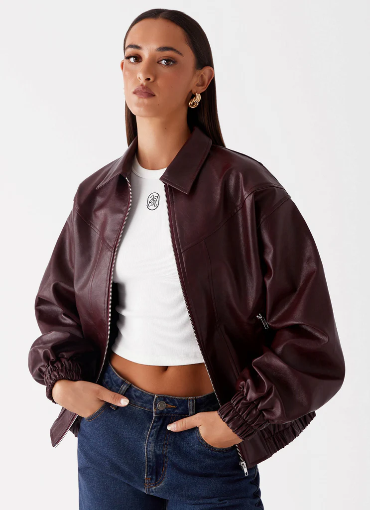 Veste de Bomber Holland - Rouge vin