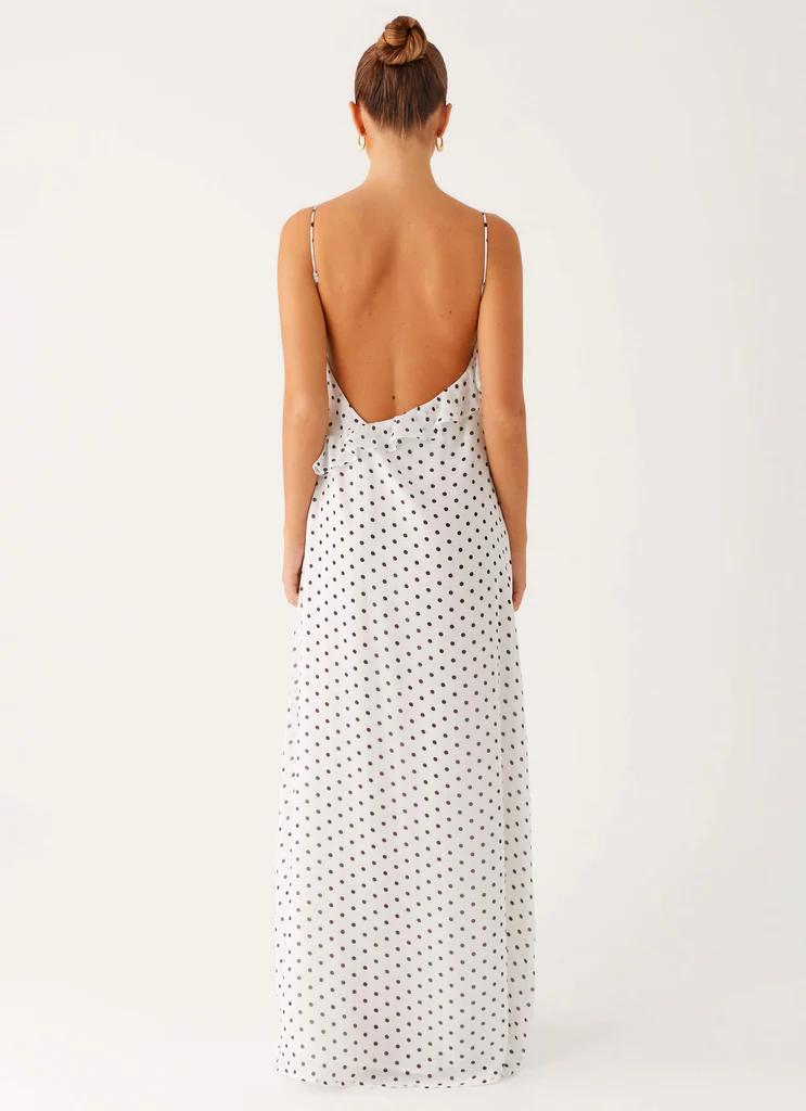 Robe Harri Maxi - Blanc à pois