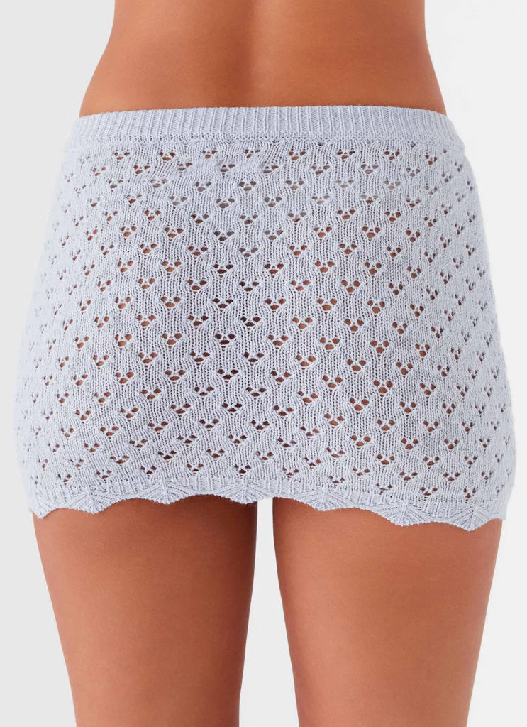 Mini-jupe tricot Bird Blue - Blue Dusk