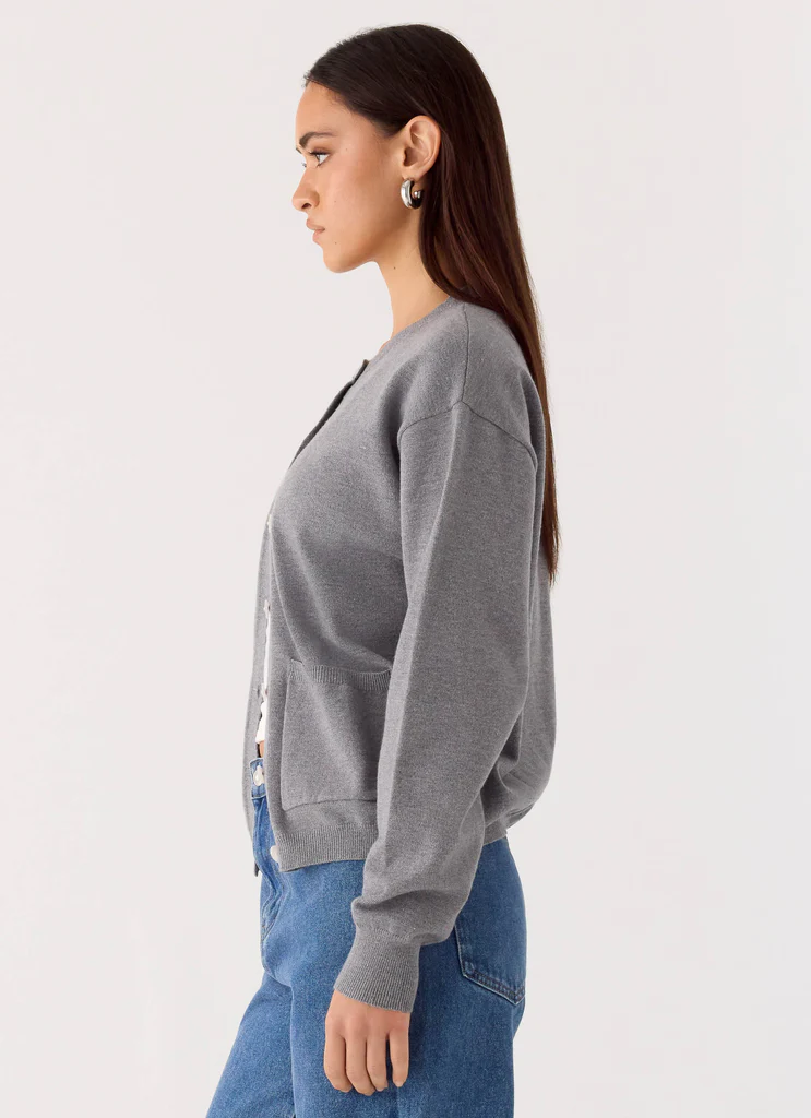 Cardigan Sean en maille ample - Gris