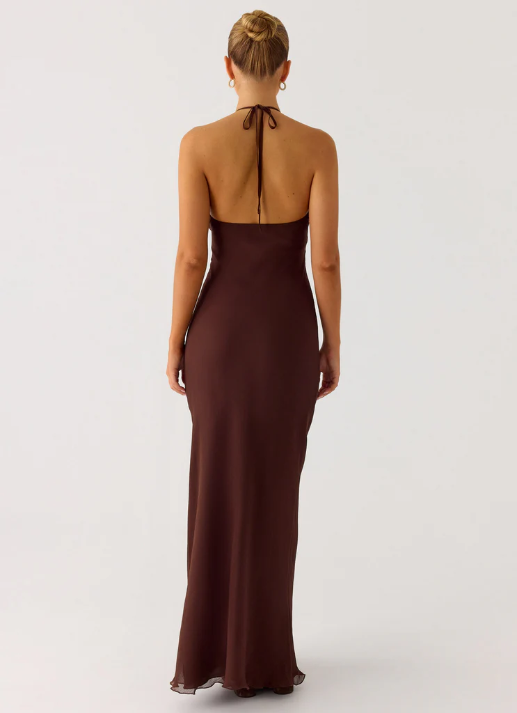 Robe maxi à bretelles Harlyn - Chocolat
