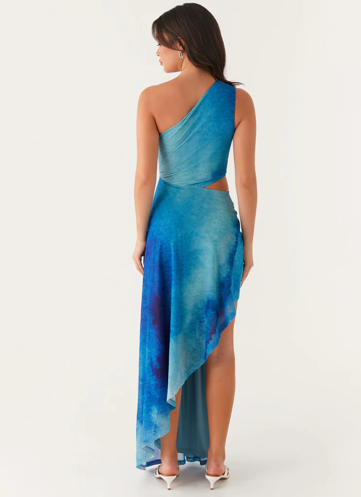 Robe Maxi Blinded - Teinture À La Main Bleue