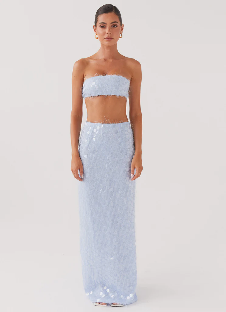 Haut bandeau Kyleigh à paillettes texturées - Brume lavande