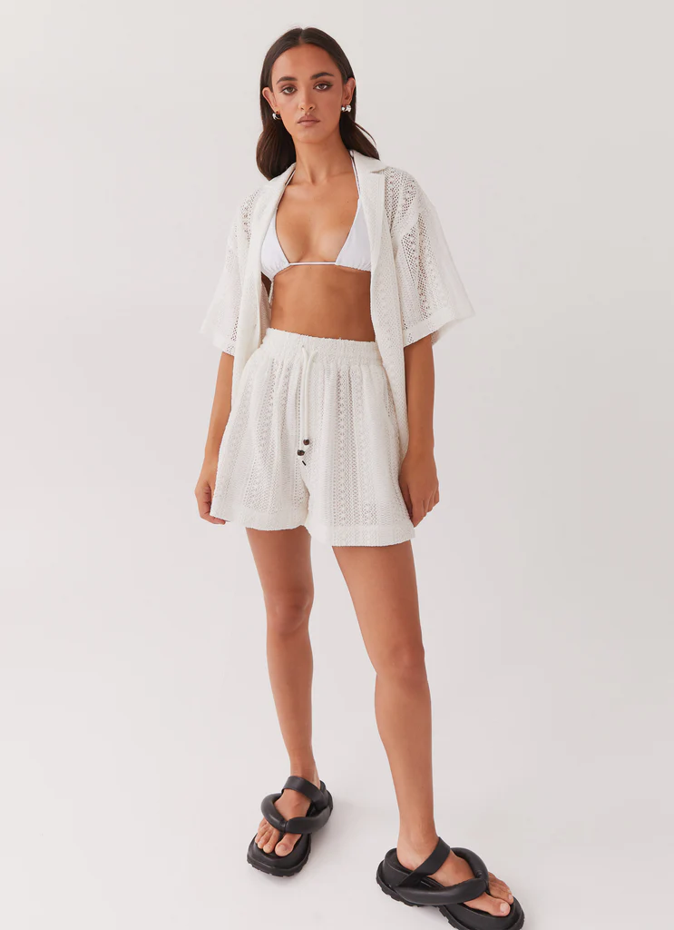 Shorts en maille Sun Catcher - Ivoire