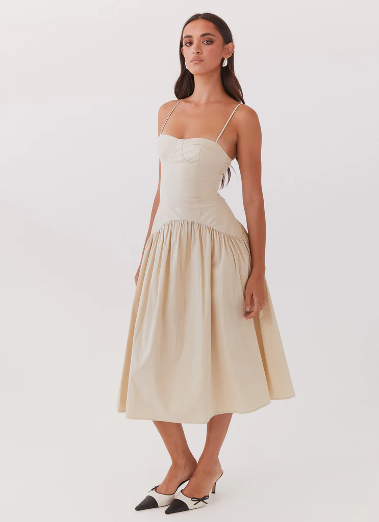 Robe Midi Corset Yvette – Sage Désert Robe Midi Corset Yvette - Sage Désert