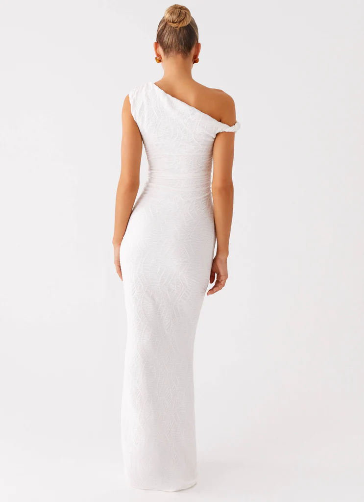 Robe maxi à épaule unique Galantis - Blanc