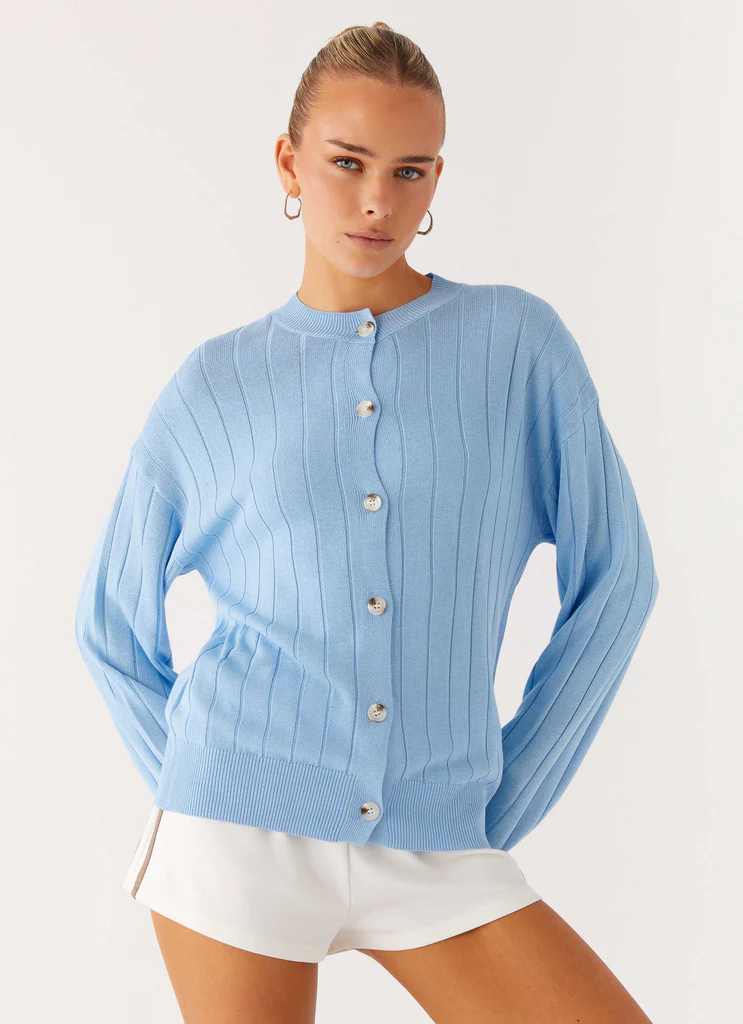 Cardigan Oversized Leo - Bleu Ciel