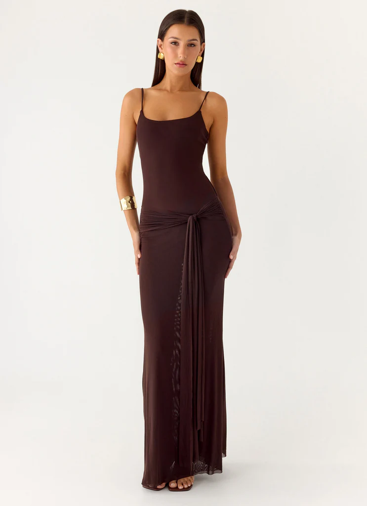 Robe maxi body Matoma - Chocolat frais