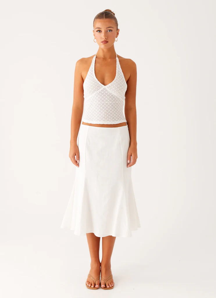 Jupe Midi Olive - Ivoire