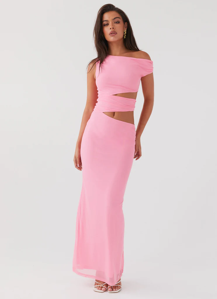 Robe maxi à épaule unique Margot - Candy