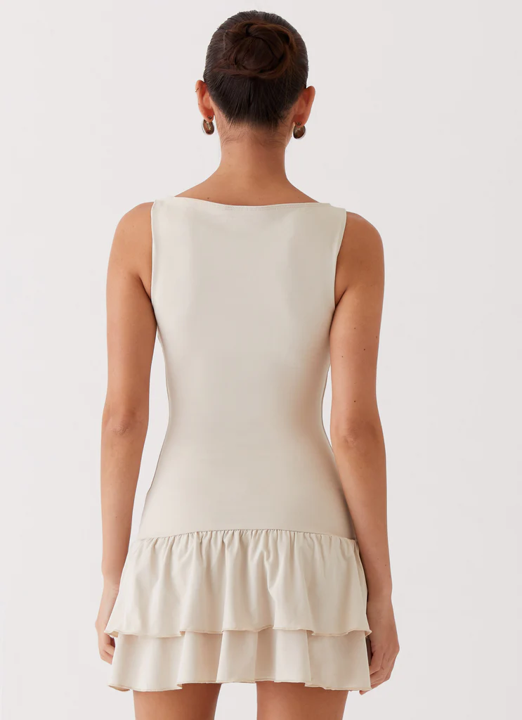 Robe Mini à Volants Rhiannon - Ivoire